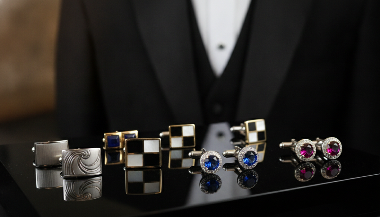 What cufflinks style is best for a formal black tie event?