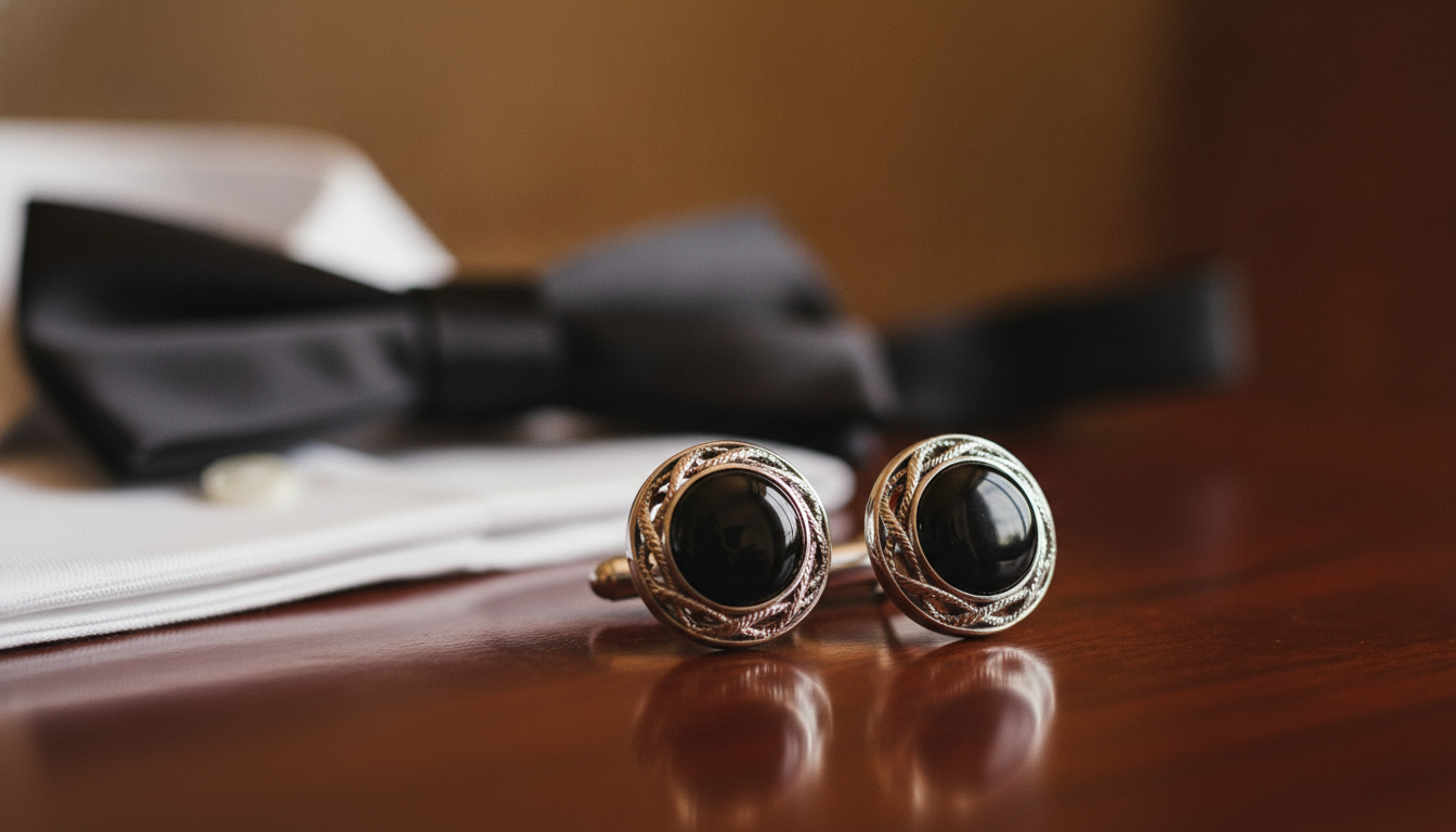 black tie cufflinks