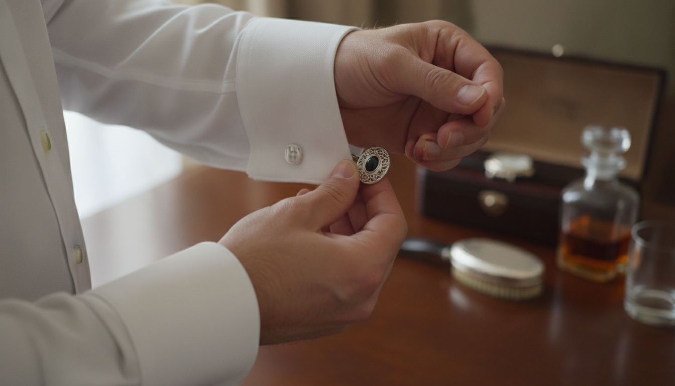 how to put on cufflinks