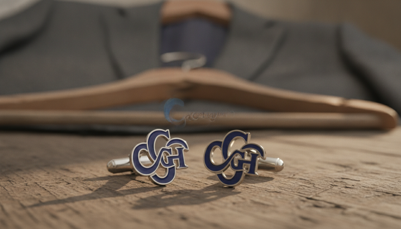 blue cufflinks