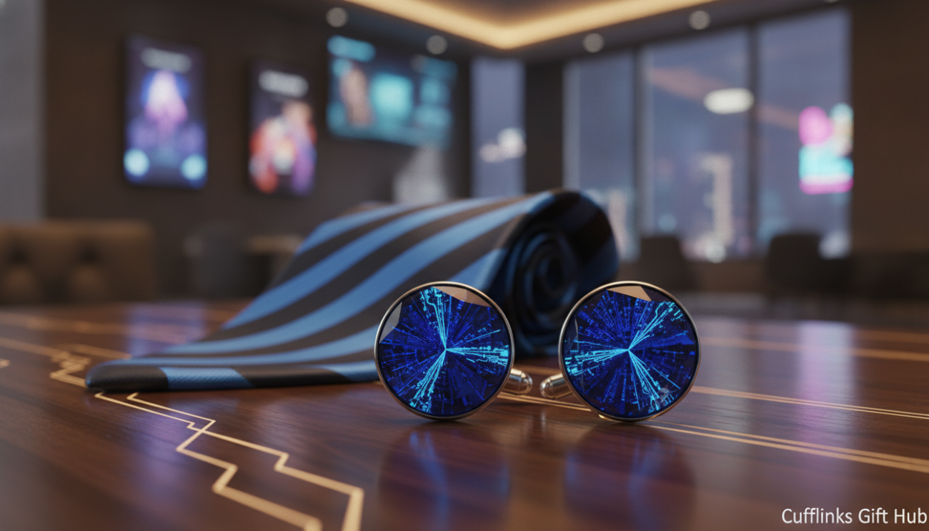 blue cufflinks
