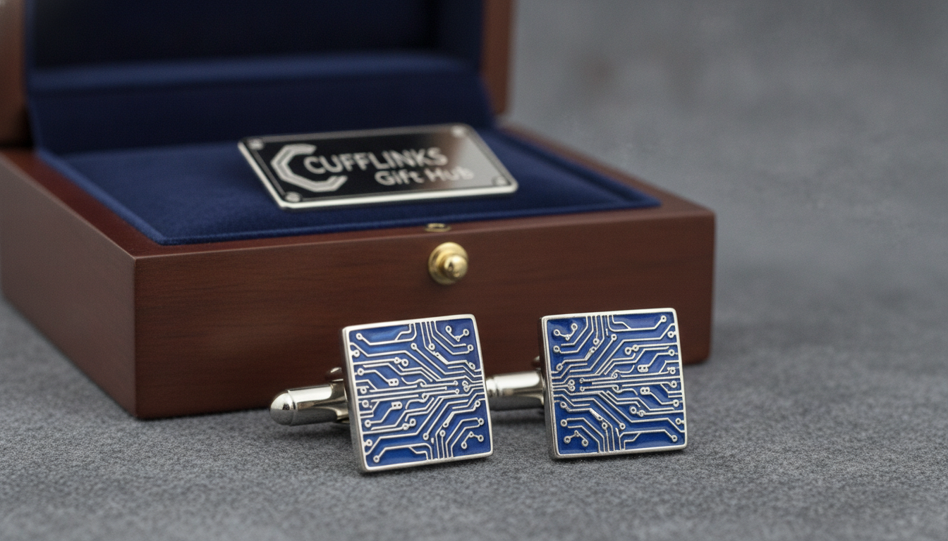 blue cufflinks