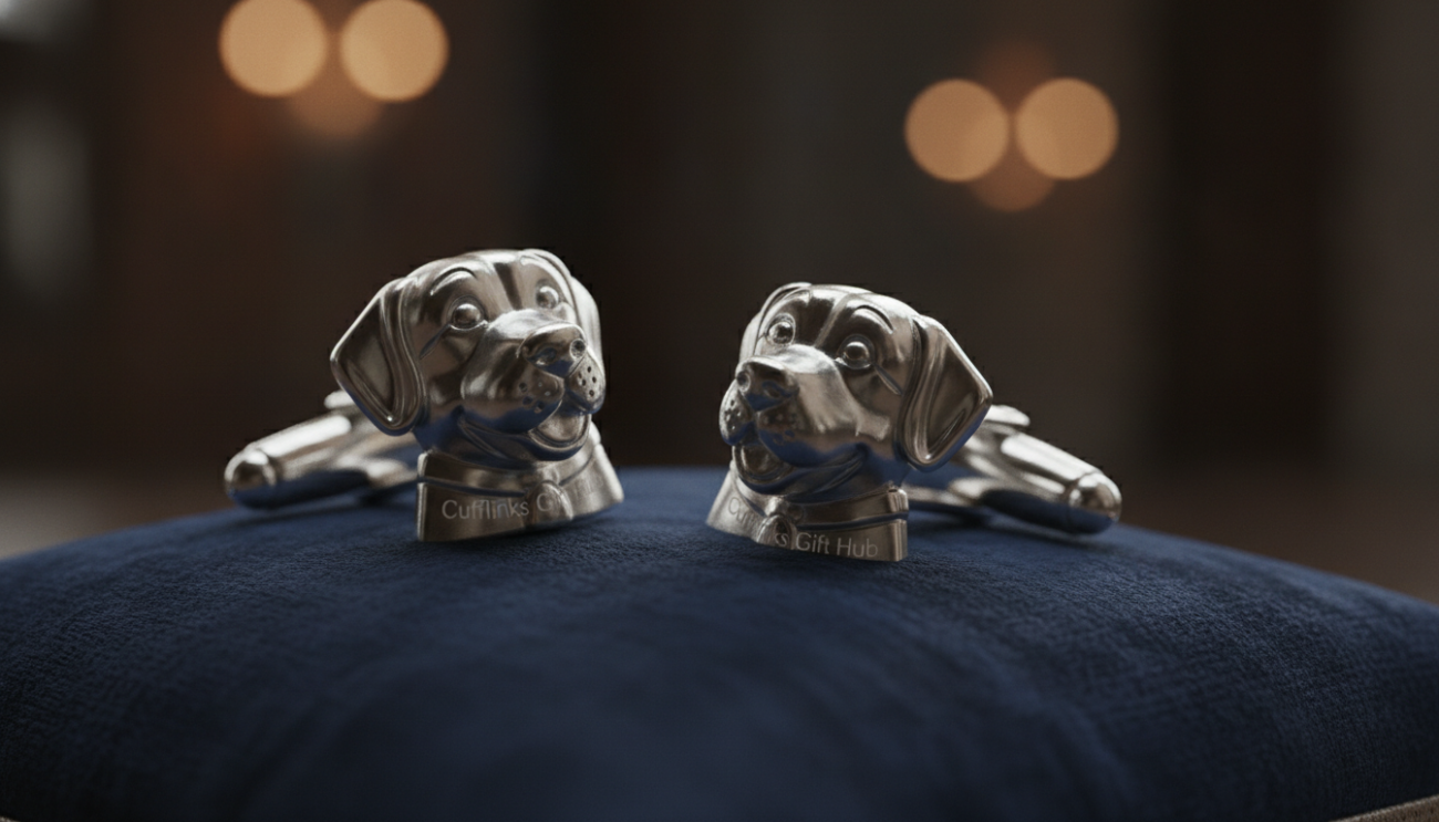 dog cufflinks