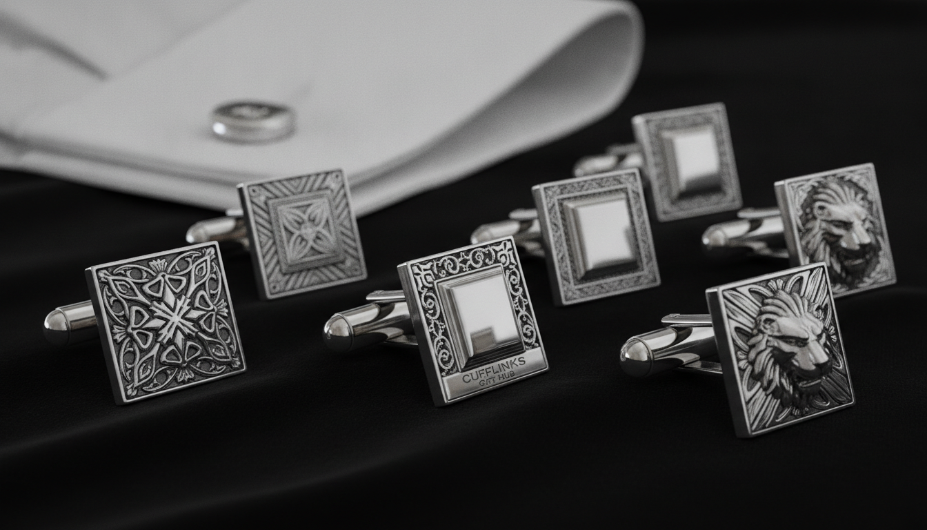 men's silver cuff links