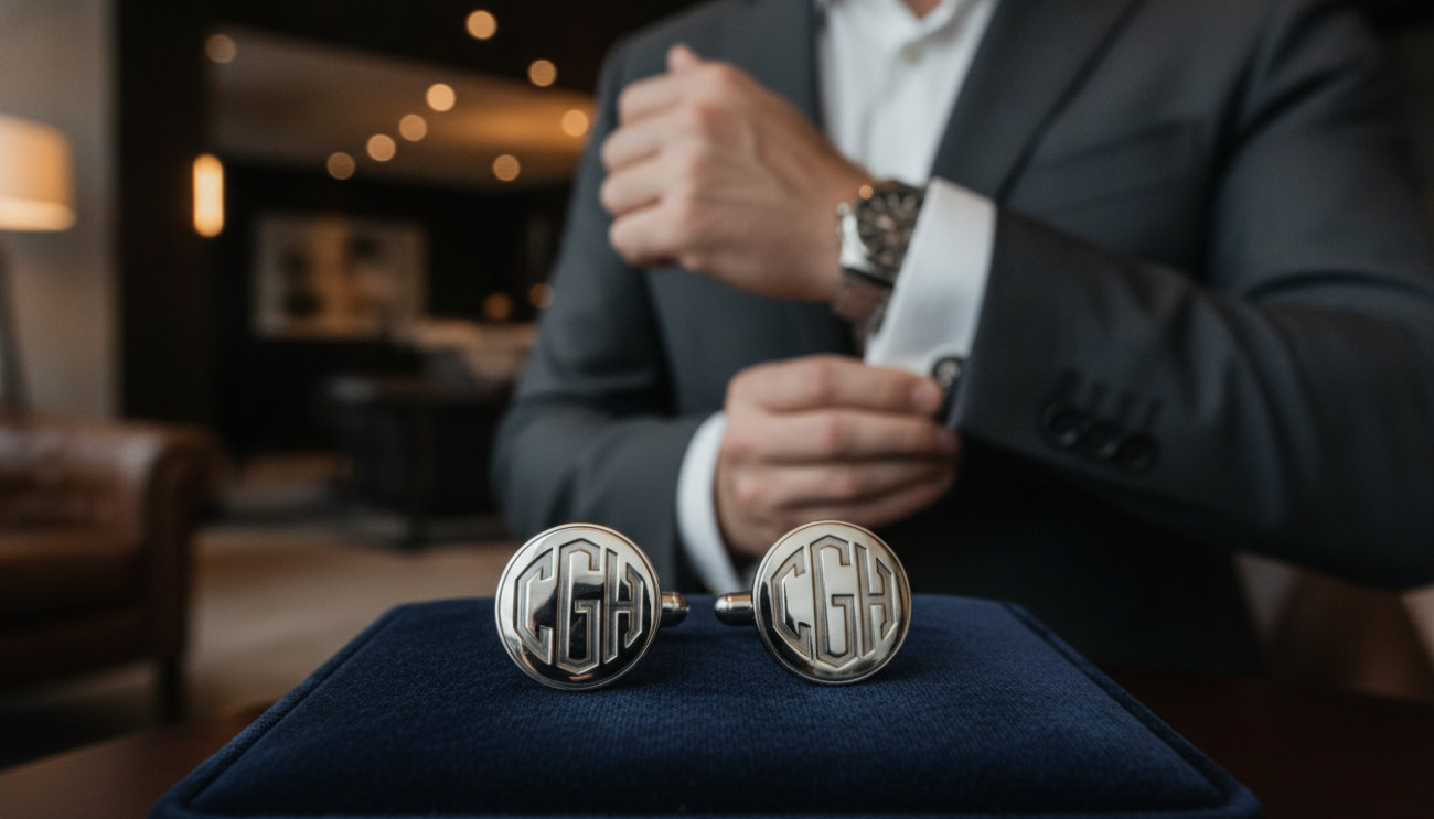 mens initial cufflinks