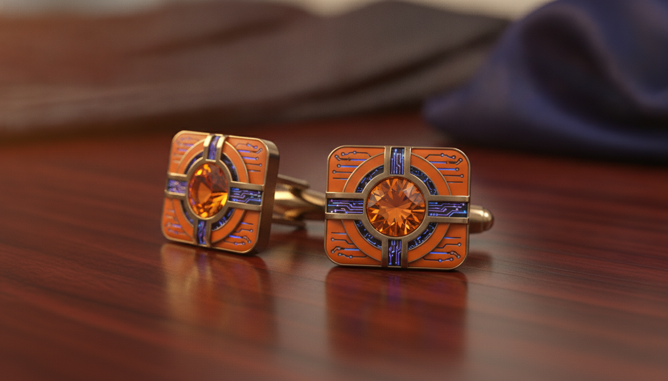 orange cufflinks