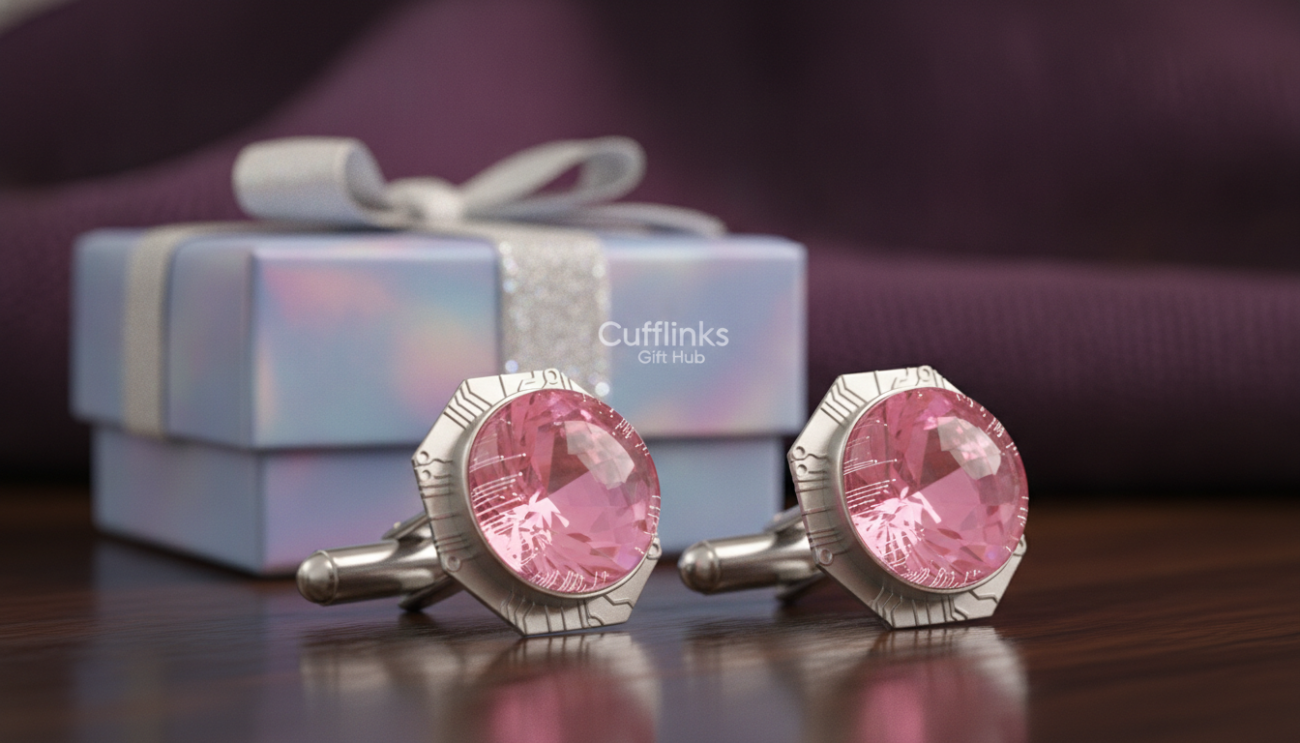 pink cufflinks