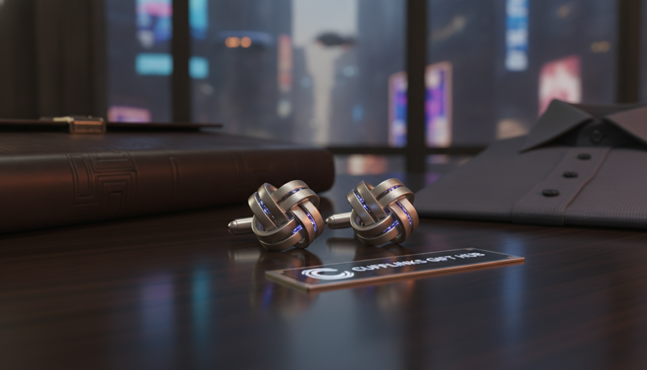 silver knot cufflinks
