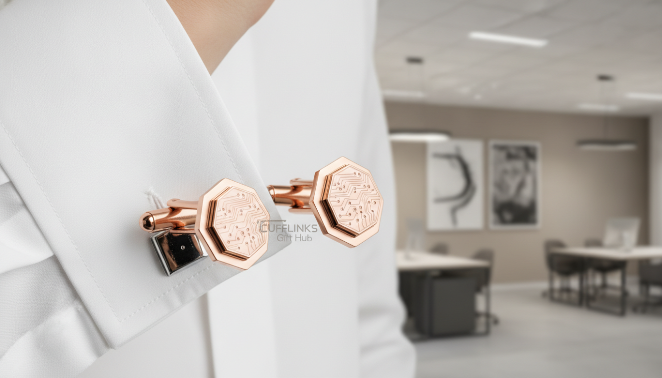 stylish pink cufflinks