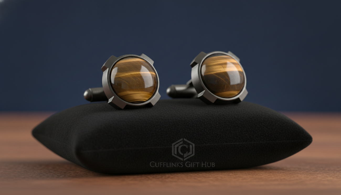 tiger eye cufflinks