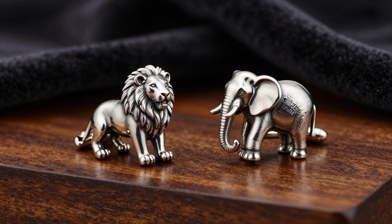 wild animal cufflinks