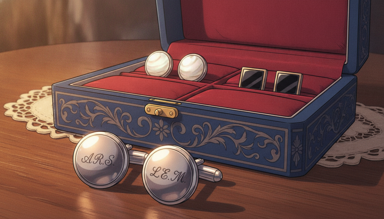 personalised cufflinks and box