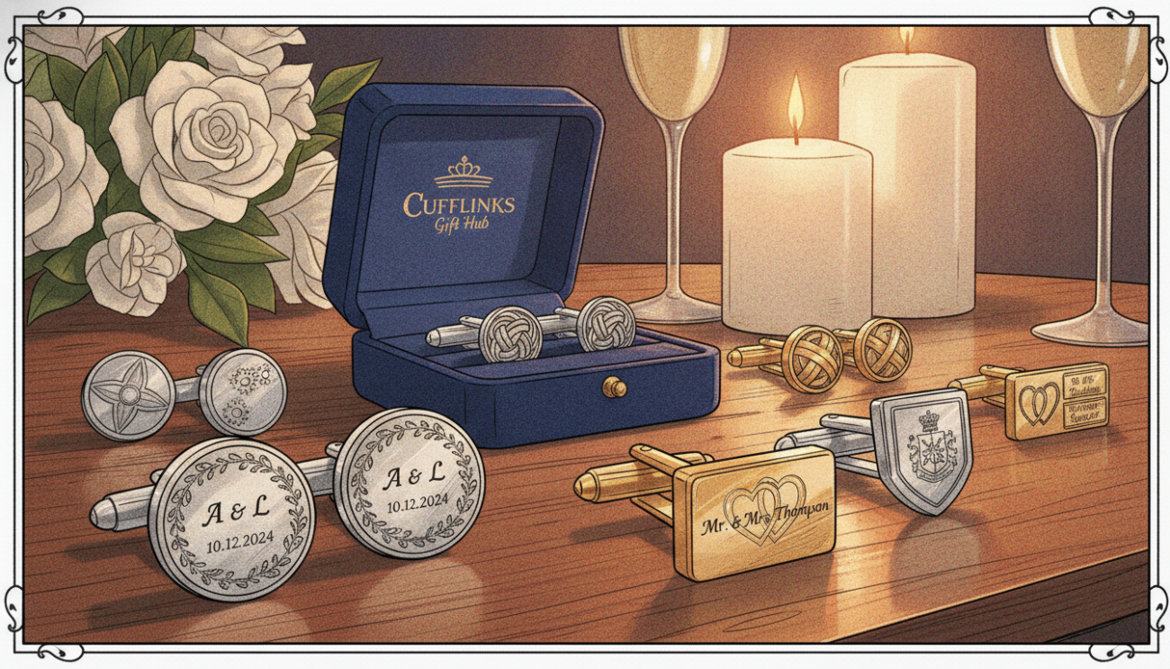 wedding cufflinks personalised