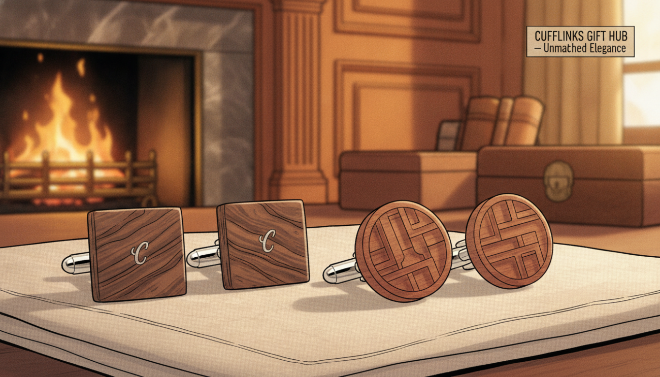 wood cufflinks