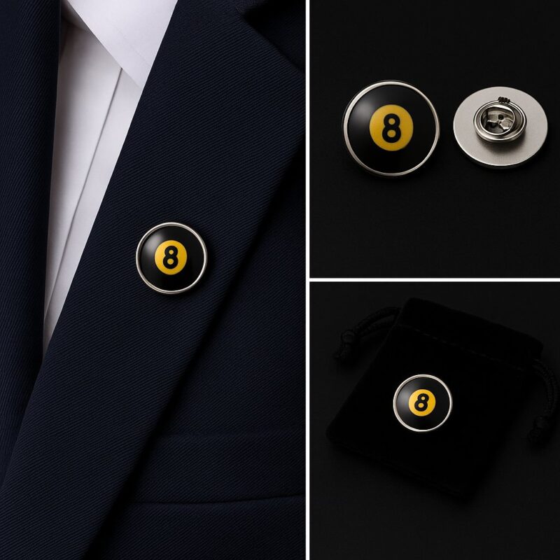 8 Ball Lapel Pin Badge