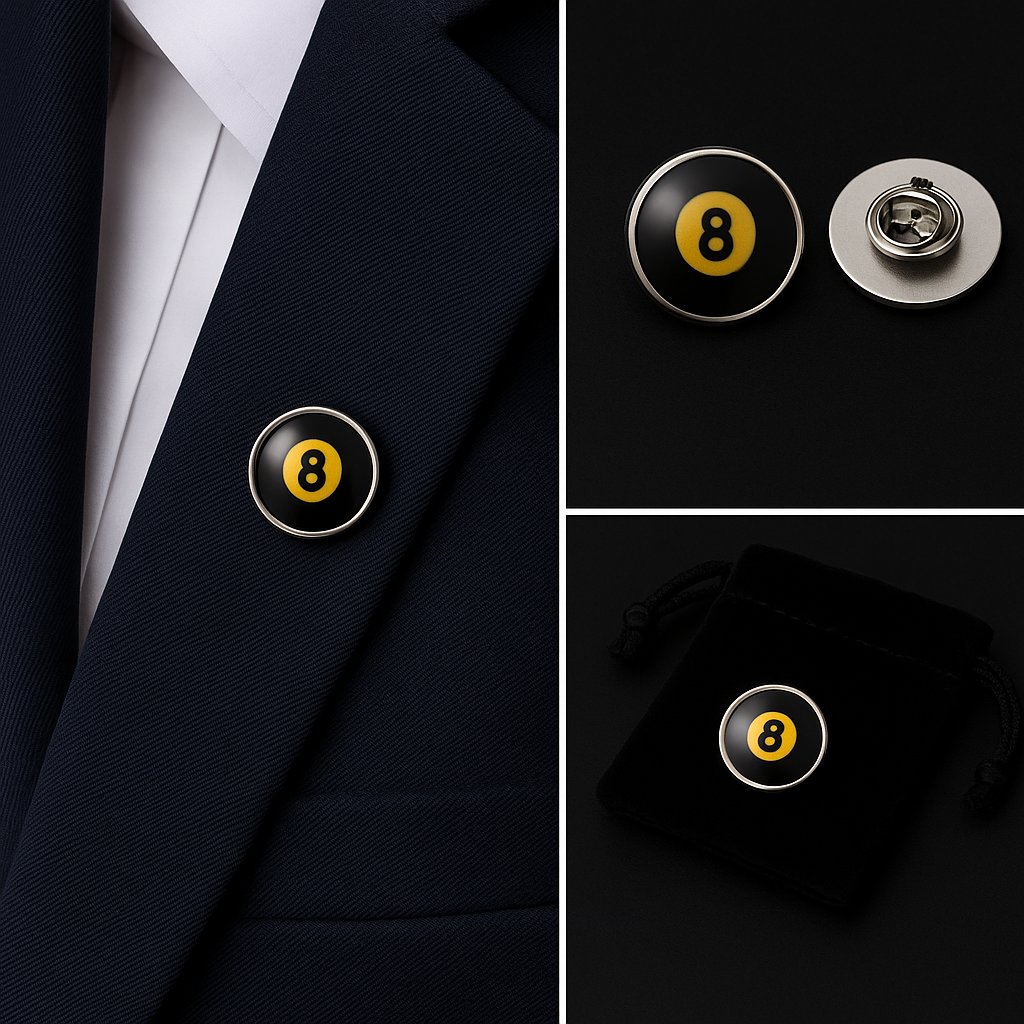 8 Ball Lapel Pin Badge 8 Ball Lapel Pin Badge