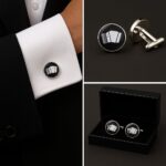 Accordion Black And White Cufflinks