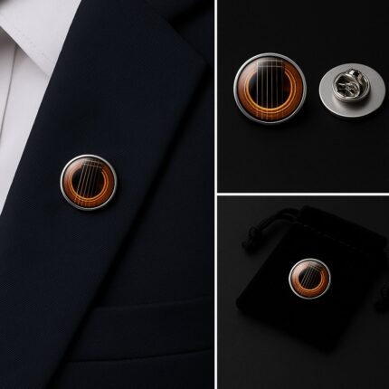 Acoustic Guitar Lapel Pin Badge