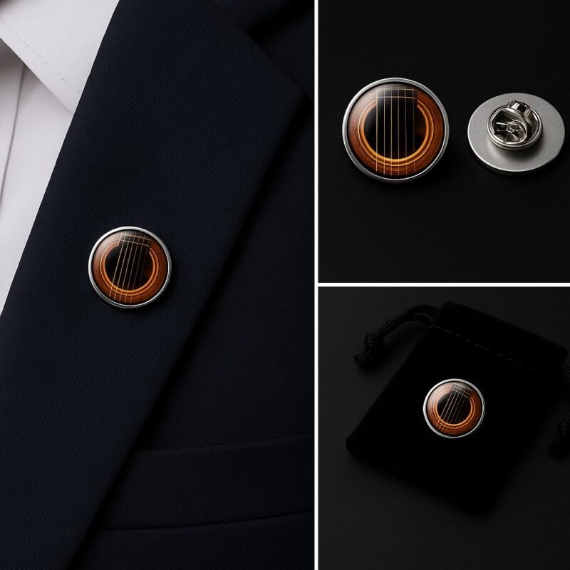 Acoustic Guitar Lapel Pin Badge