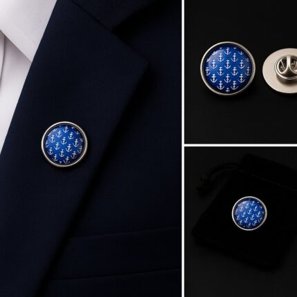 Anchor Pattern Lapel Pin Badge