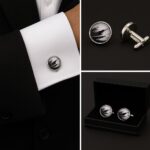 Black And White Paint Cufflinks