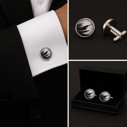 Black And White Paint Cufflinks