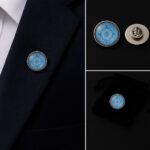 Blue Mandala Lapel Pin Badge