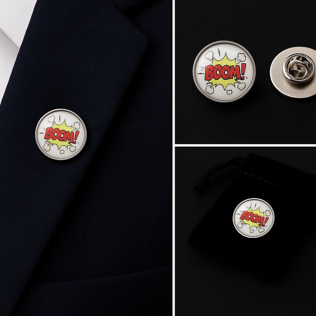 Boom Lapel Pin Badge Boom Lapel Pin Badge
