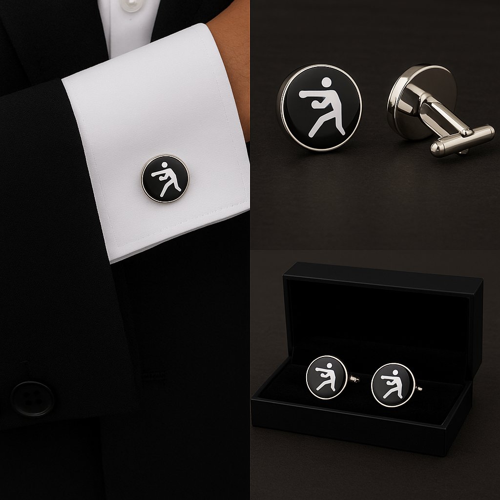 Boxing Black & White Cufflinks Boxing Black & White Cufflinks