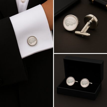 Brain White Cufflinks