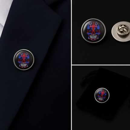 British Skull Lapel Pin Badge