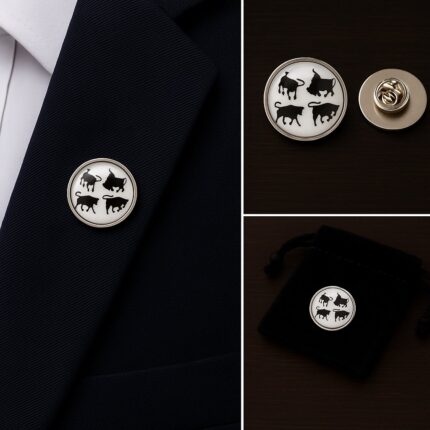 Bull Silhouette Lapel Pin Badge