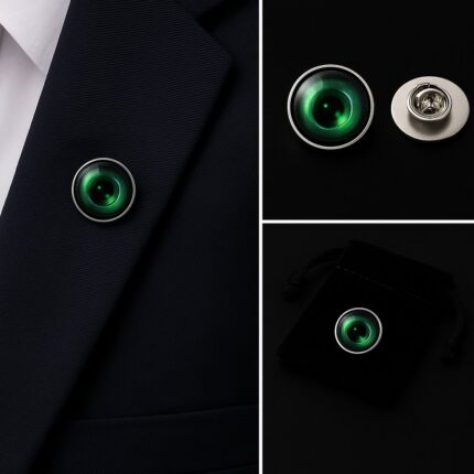Camera Lens Green Lapel Pin Badge