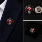 Canadian Skull Lapel Pin Badge