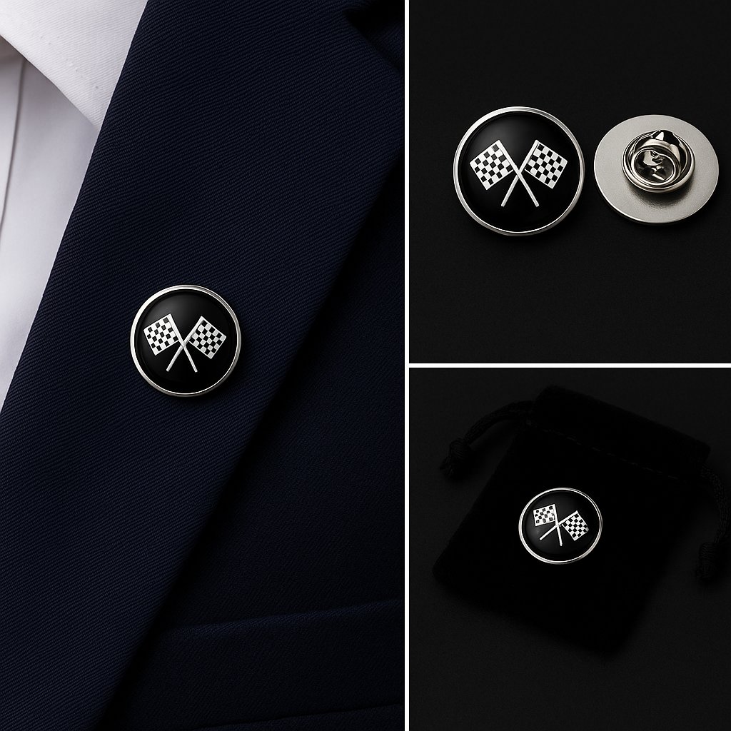 Chequered Flag Lapel Pin Badge Chequered Flag Lapel Pin Badge