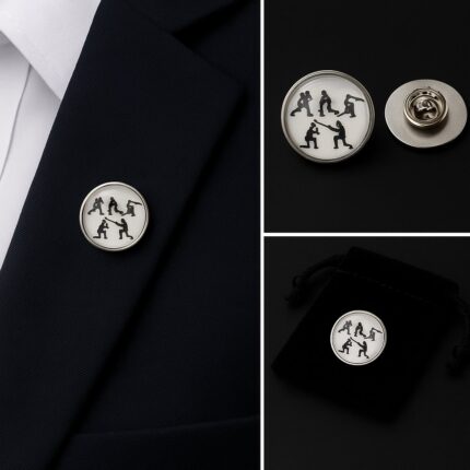Cricket Silhouette Lapel Pin Badge