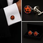 Dinosaur Orange Cufflinks