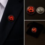 Dinosaur Orange Lapel Pin Badge
