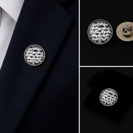 Dinosaur Silhouette Lapel Pin Badge