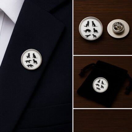 Dog Silhouette Lapel Pin Badge