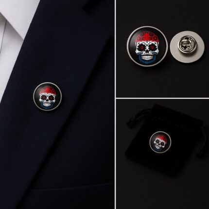 Dutch Skull Lapel Pin Badge
