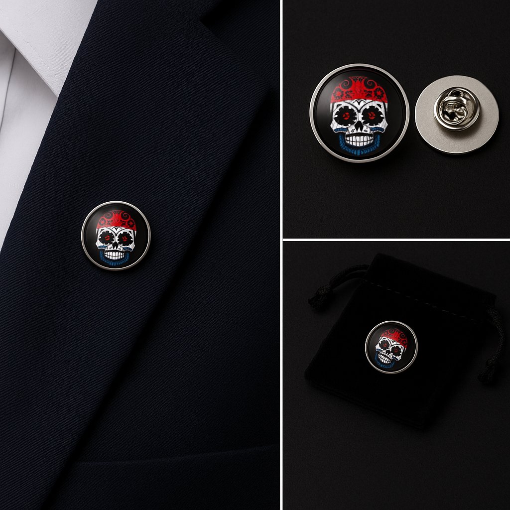 Dutch Skull Lapel Pin Badge Dutch Skull Lapel Pin Badge