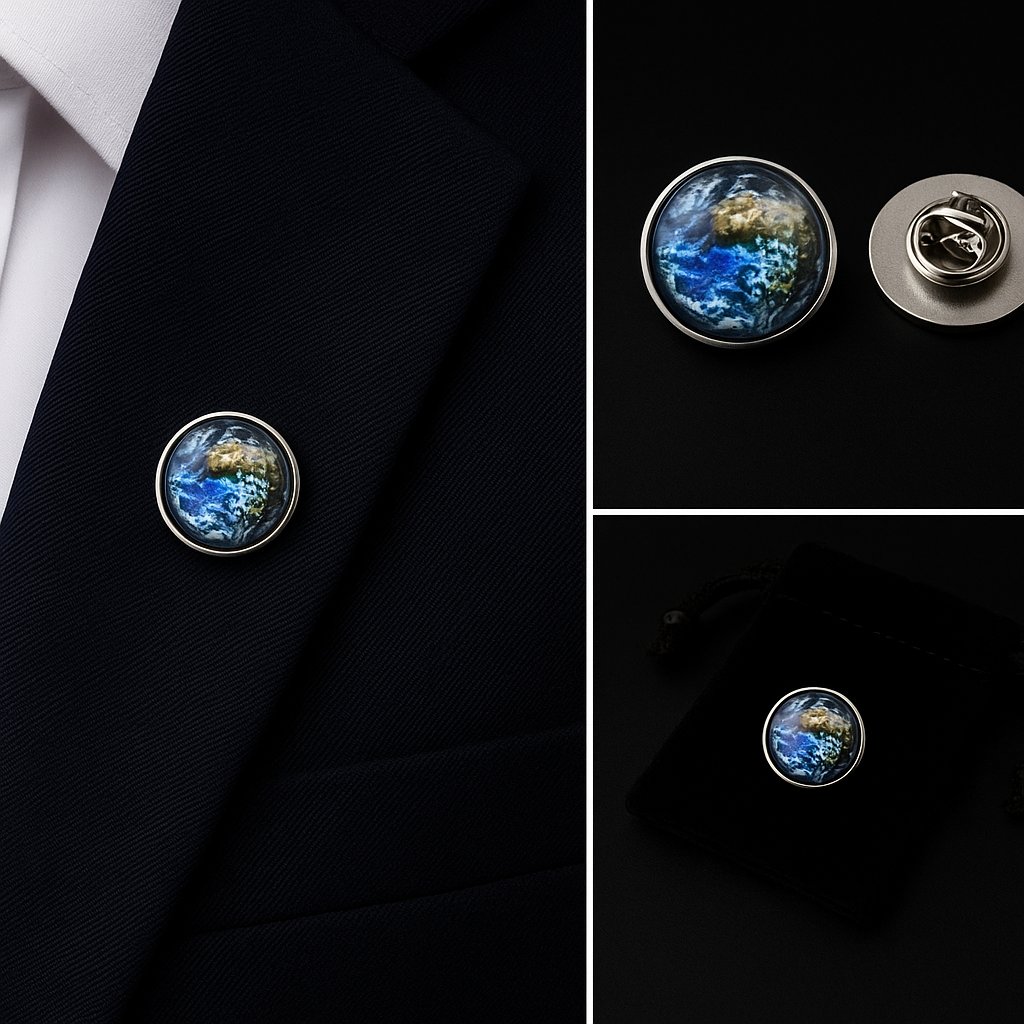 Earth Pattern Lapel Pin Badge Earth Pattern Lapel Pin Badge