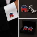 Elephant Political Silver Cufflinks
