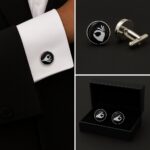 Finger Circle Black And White Cufflinks