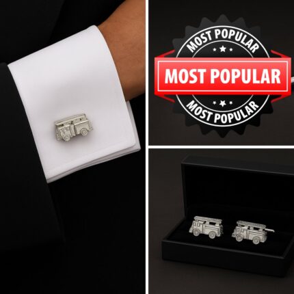 Fire Engine Silver Cufflinks