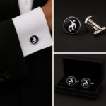 Football Black & White Cufflinks
