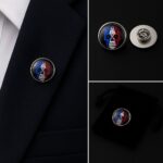 French Skull Lapel Pin Badge