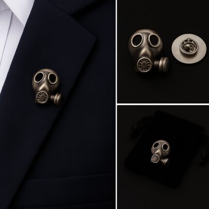 Gas Mask Lapel Pin Badge