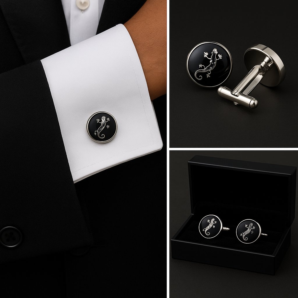 Gecko Lizard Cufflinks Gecko Lizard Cufflinks